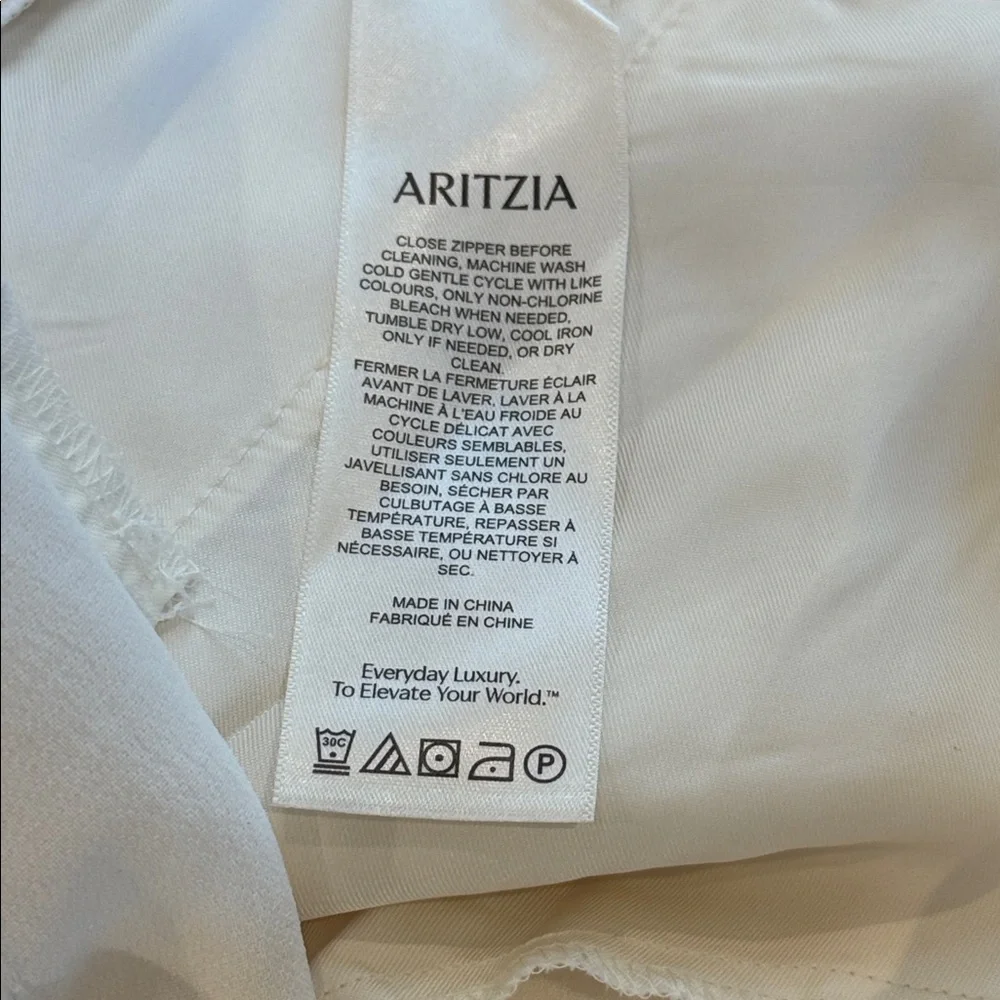 NWT Aritzia The Limitless Pant Wilfred Crepette Size 6 Short Wide Leg Cream - Picture 9 of 15
